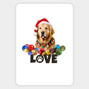 Christmas LOVE Golden Retriever Magnet